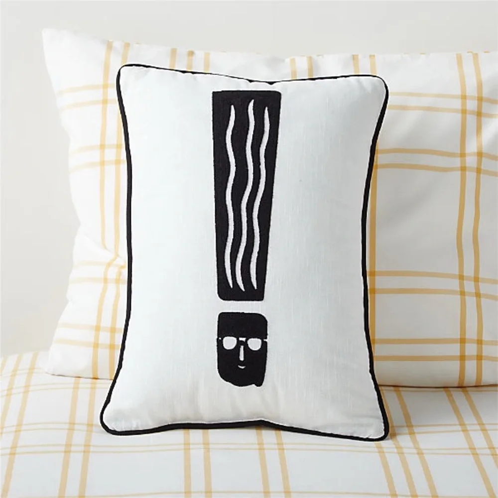 Crate & Kids Black & White Exclamation Kids Throw Pillow NWT